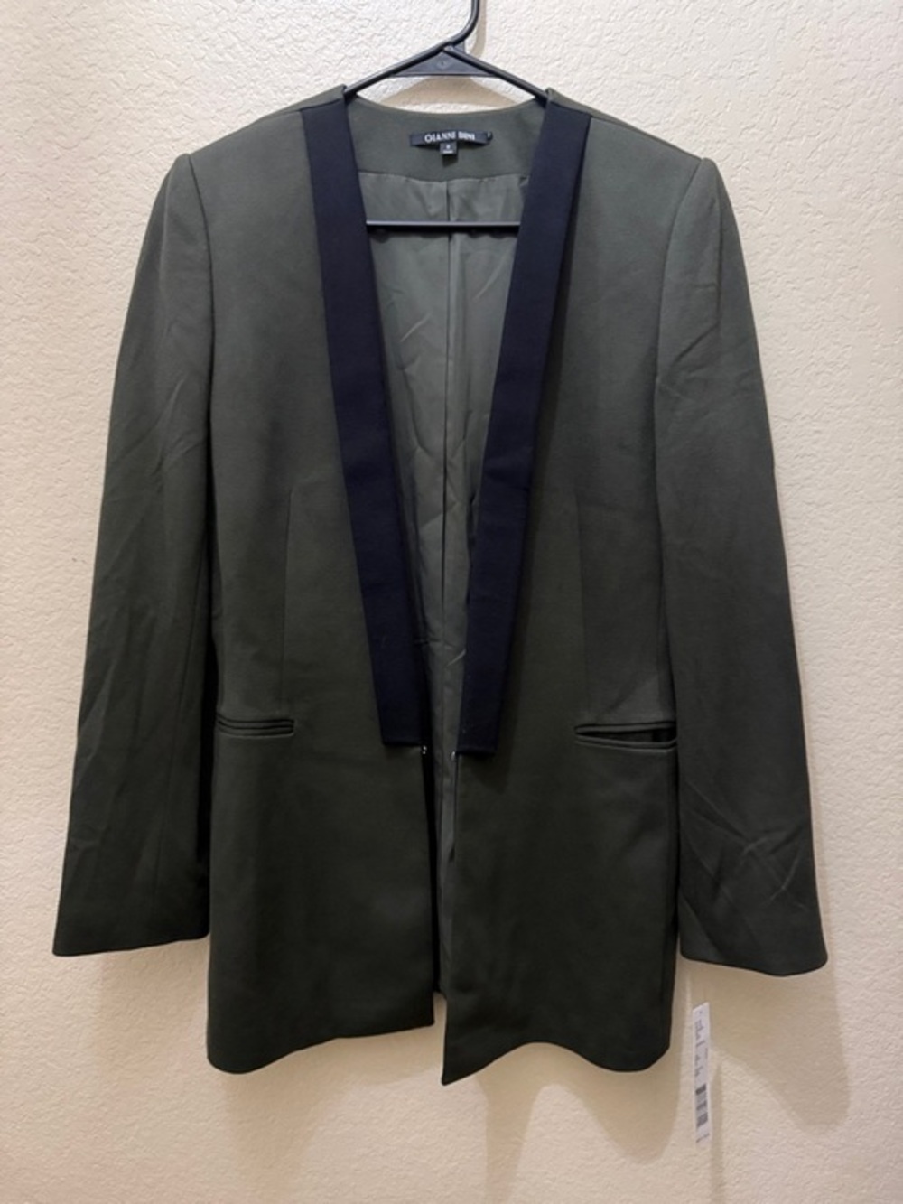 Gianni Bini Dark Olive Blazer with Black Trim